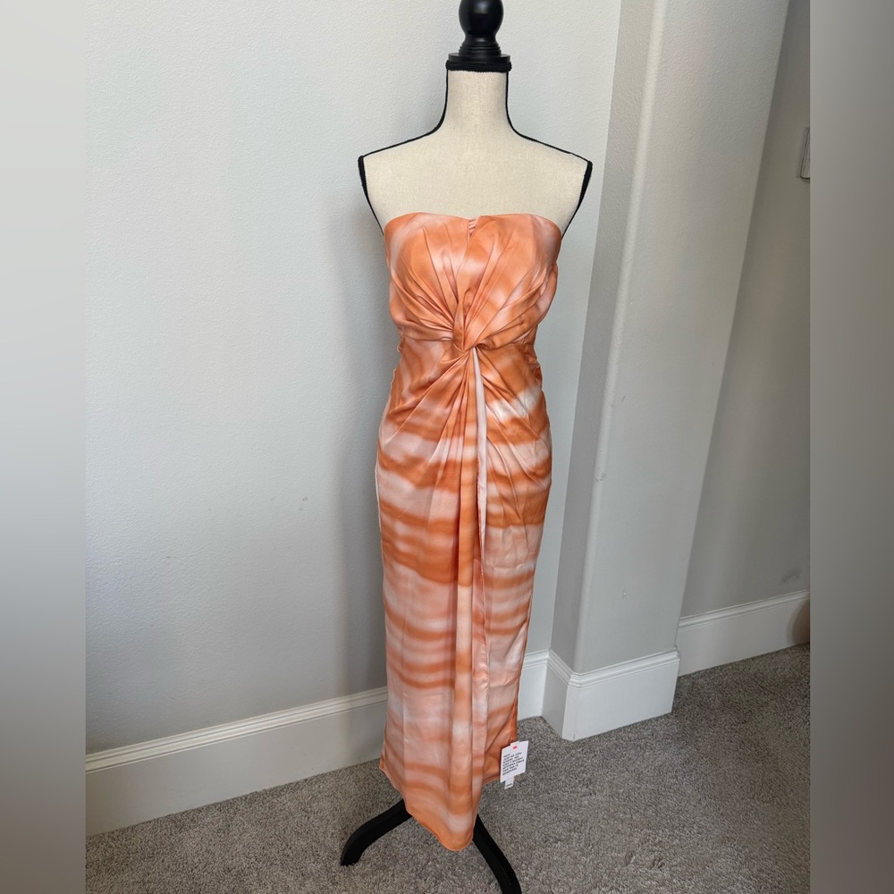 ASOS Strapless Peach and White Dress